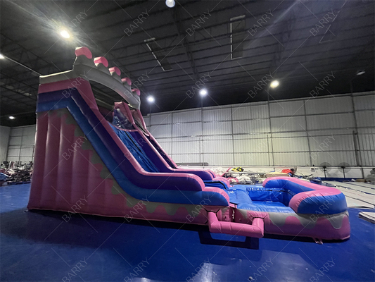 8.4x3.6x6m Jumper personalizado Bouncy Kids Pink Princess Slides de água infláveis para festa