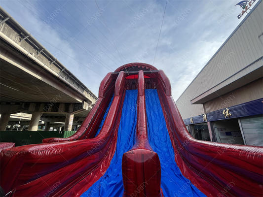 Fábrica personalizada comercial Red Giant Water Slide Excitante Slip N Fly Zip Line Desporto Jogo