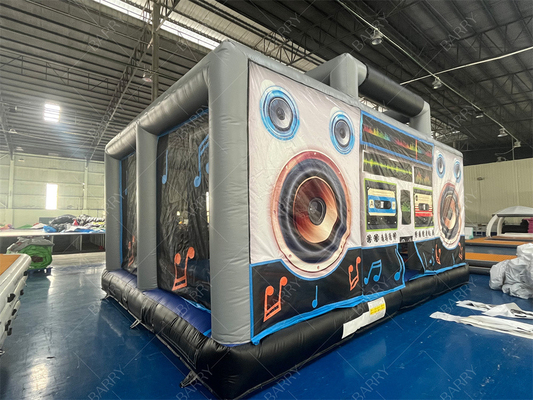 Interativo Inflavel Disco Dance House Adult Boom Box Jumping Bouncy Castle Retro Boombox Bouncer Para a festa