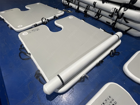 Jogo de desporto aquático de luxo 2x2x0.1m Grey plataforma de doca inflável tapetes de aterragem para parada de barco