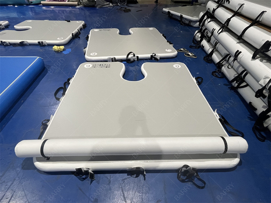Jogo de desporto aquático de luxo 2x2x0.1m Grey plataforma de doca inflável tapetes de aterragem para parada de barco