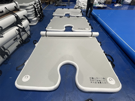 Jogo de desporto aquático de luxo 2x2x0.1m Grey plataforma de doca inflável tapetes de aterragem para parada de barco