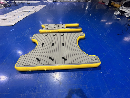 Drop Stitch Plataforma de Natação Inflável Doca Flutuante, Estação de Plataforma de Doca U Inflável Para Barco E Jet Ski