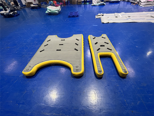 Drop Stitch Plataforma de Natação Inflável Doca Flutuante, Estação de Plataforma de Doca U Inflável Para Barco E Jet Ski