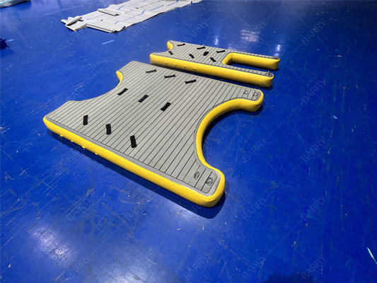 Drop Stitch Plataforma de Natação Inflável Doca Flutuante, Estação de Plataforma de Doca U Inflável Para Barco E Jet Ski