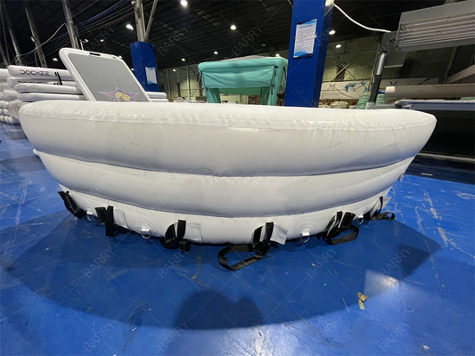 Esportes aquáticos de qualidade comercial de PVC Inflável Natação Flutuante Ilha Branca Inflável Natação Float Sofa para Iate