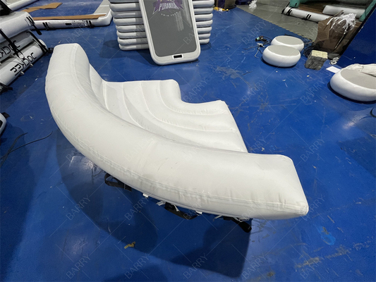 Esportes aquáticos de qualidade comercial de PVC Inflável Natação Flutuante Ilha Branca Inflável Natação Float Sofa para Iate