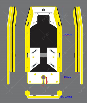Pequeno caiaque inflável PVC Power Sailing Ce Light Weight Catamaran Barco a vela Hipalon Barco inflável Catamaran