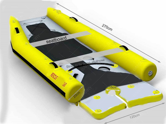 Pequeno caiaque inflável PVC Power Sailing Ce Light Weight Catamaran Barco a vela Hipalon Barco inflável Catamaran