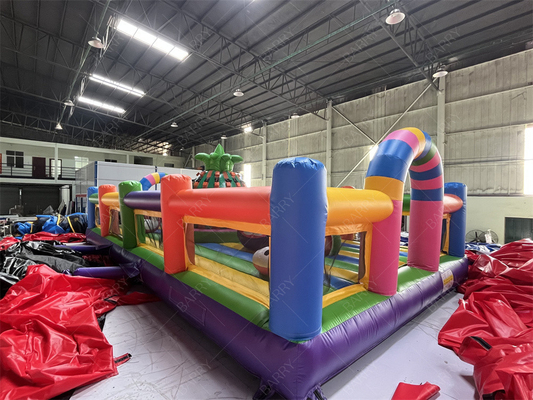 Percurso de obstáculos comercial personalizado Parque temático inflável de frutas com parede de escalada de abacaxi para aluguel de festas