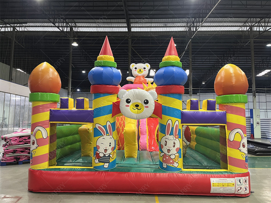 Zoo Animal Urso Sério Coelho Pequenos Crianças Bouncy Castle Parque Temático Cidade Divertida Para Crianças
