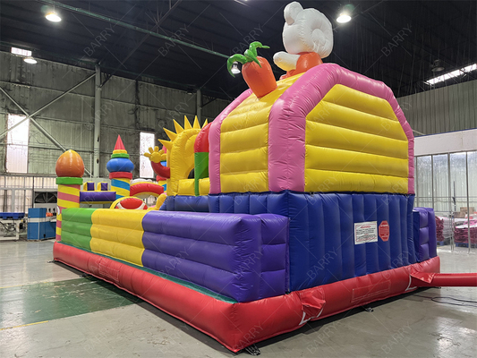 Zoo Animal Urso Sério Coelho Pequenos Crianças Bouncy Castle Parque Temático Cidade Divertida Para Crianças