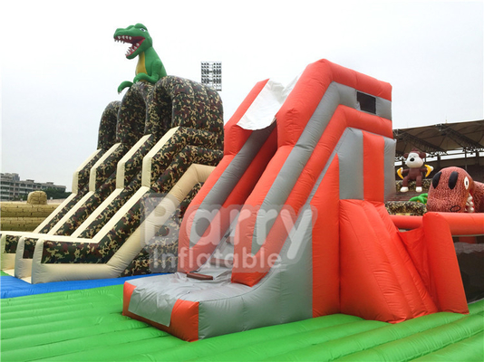 1600m2 O maior parque temático inflável do mundo Dinossauros indoor Outdoor Grande salto com jogo esportivo
