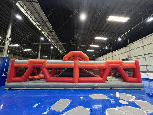 Red Trampoline Park Fun City Parque temático inflável Parque de diversões grande adulto inflável casas de salto para venda para crianças