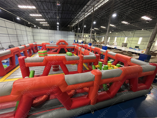 Red Trampoline Park Fun City Parque temático inflável Parque de diversões grande adulto inflável casas de salto para venda para crianças
