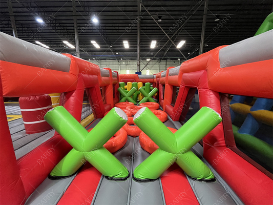 Red Trampoline Park Fun City Parque temático inflável Parque de diversões grande adulto inflável casas de salto para venda para crianças