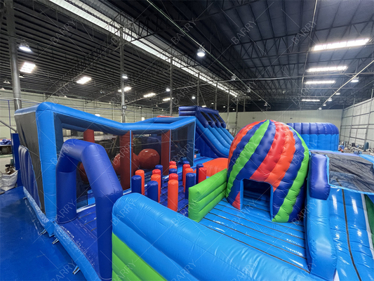 Parque temático comercial inflável com campo de obstáculos de bola grande Indoor Bounce Playground Disco Bounce Basketball Hoop