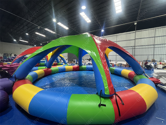 Piscina inflável de PVC de 8 m com tenda para uso comercial
