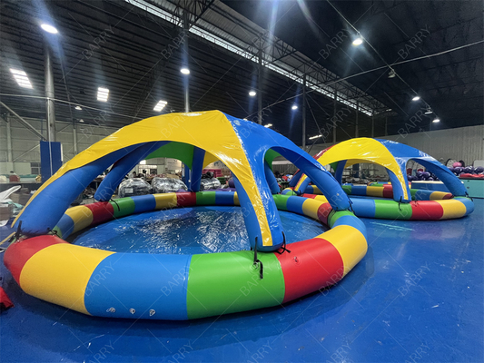 Piscina inflável de PVC de 8 m com tenda para uso comercial