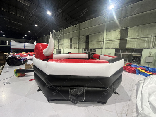 Passeio de Touro Mecânico Inflável para Adultos - Simulador de Rodeio Vermelho