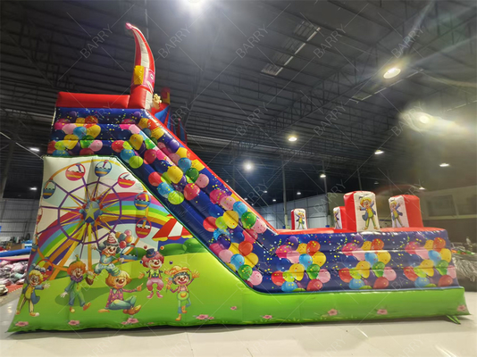 Slide inflável de palhaço 8x4.7x6.5m para festas de crianças Custom PVC