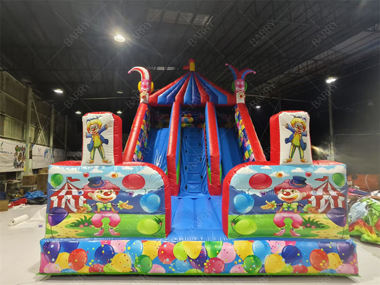 Slide inflável de palhaço 8x4.7x6.5m para festas de crianças Custom PVC