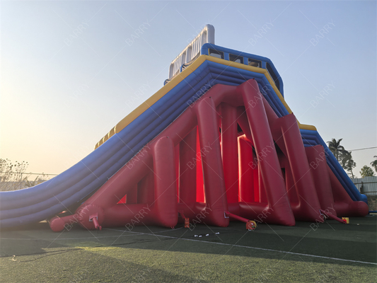 Escorregador de água inflável gigante personalizado vermelho de aventura para adultos, de 65x18x15m, grau comercial