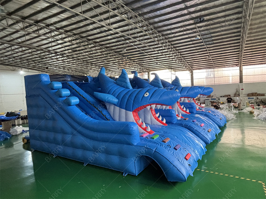 Grande tubarãoSlide inflável para piscinaSlide inflável para piscina de verãoSlide inflável de água para crianças e adultos