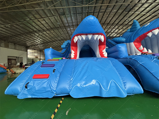 Grande tubarãoSlide inflável para piscinaSlide inflável para piscina de verãoSlide inflável de água para crianças e adultos