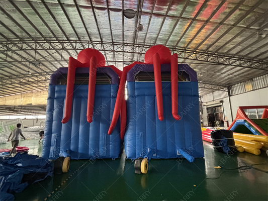 Escorregador inflável para piscina com tema de polvo do Sea World, escorregador inflável para parque aquático no quintal