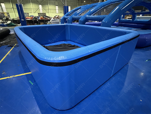 Banheira de gelo azul escuro Pvc padrão de queda de pontos piscina inflável com cobertura para crianças