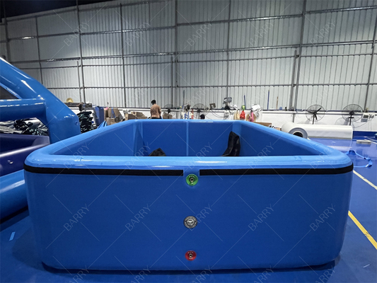 Banheira de gelo azul escuro Pvc padrão de queda de pontos piscina inflável com cobertura para crianças