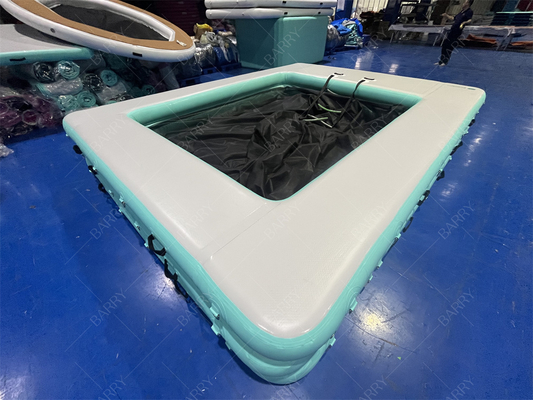 Piscina inflável flutuante portátil para oceano, mar, iate, piscina com rede anti-água-viva