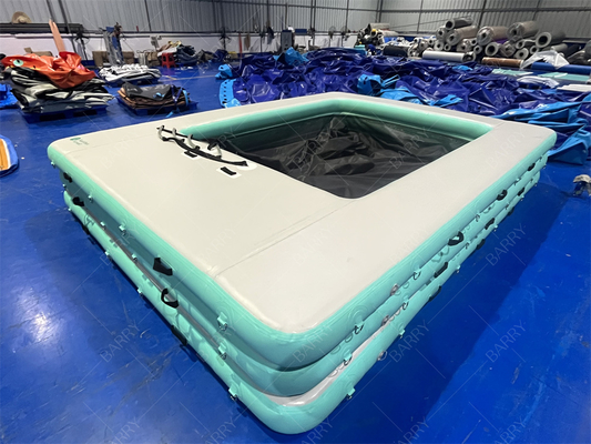 Piscina inflável flutuante portátil para oceano, mar, iate, piscina com rede anti-água-viva