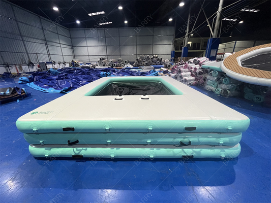 Piscina inflável flutuante portátil para oceano, mar, iate, piscina com rede anti-água-viva