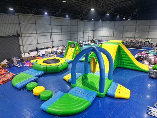 Equipamento de Jogo Aquático Personalizado Comercial Exterior Novo Parque Aquático Flutuante Inflável Verde Para o Mar