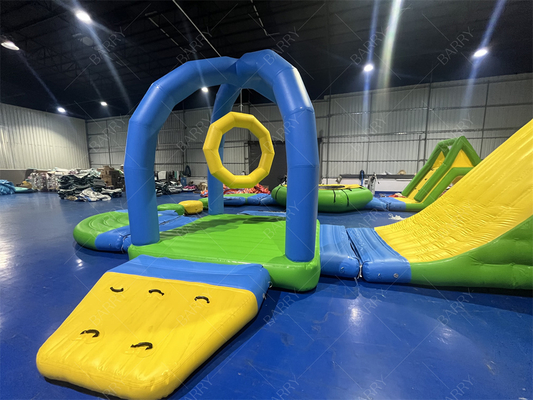 Equipamento de Jogo Aquático Personalizado Comercial Exterior Novo Parque Aquático Flutuante Inflável Verde Para o Mar