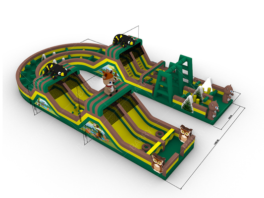 Gigante inflável salto salto deslizante curso de obstáculos inflável jogo obstáculos trampolín parque para crianças e adultos