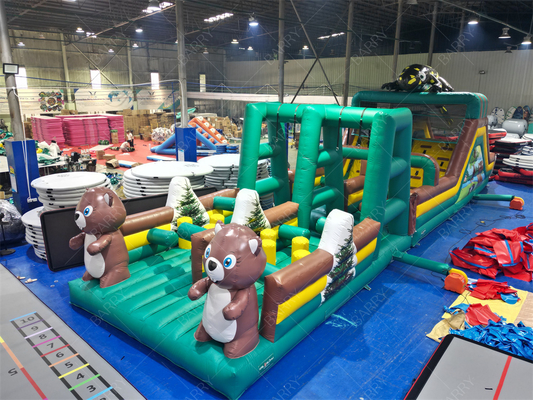 Gigante inflável salto salto deslizante curso de obstáculos inflável jogo obstáculos trampolín parque para crianças e adultos