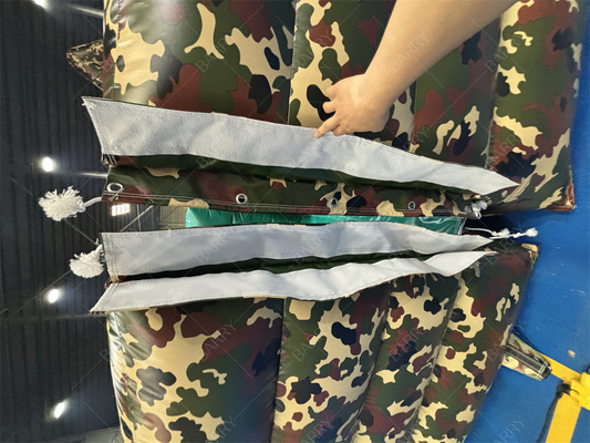 Obstáculo inflável camuflado para jogos, cor militar camuflada, curso de obstáculos de desafio do campo de treinamento do exército