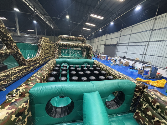 Obstáculo inflável camuflado para jogos, cor militar camuflada, curso de obstáculos de desafio do campo de treinamento do exército