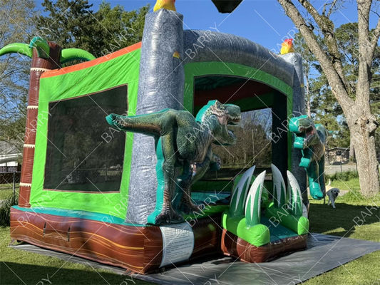 Dinossauro T-Rex Deslizamento de água inflável Casa de salto combo Salto de castelo inflável