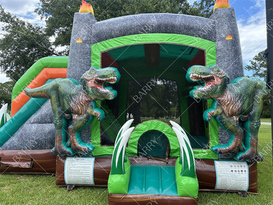 Dinossauro T-Rex Deslizamento de água inflável Casa de salto combo Salto de castelo inflável