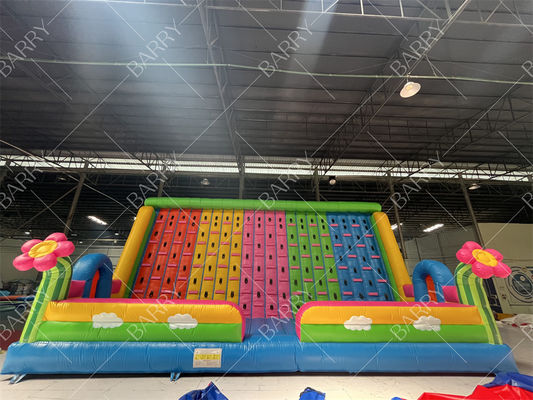 Aluguel de Festas ao Ar Livre Jogos Infláveis Gigantes Escalada Inflável Infantil com Flores para Venda