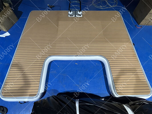 3m Drop Stitch Yacht Pontoon para Praia e Lago Plataforma de Doca Flutuante Inflável