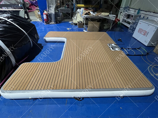 3m Drop Stitch Yacht Pontoon para Praia e Lago Plataforma de Doca Flutuante Inflável