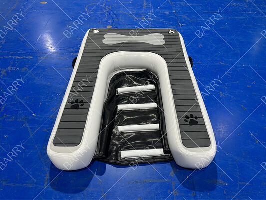 Rampa inflável para cães Plataforma flutuante para animais de estimação dobrável com EVA antiderrapante