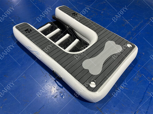 Rampa inflável para cães Plataforma flutuante para animais de estimação dobrável com EVA antiderrapante