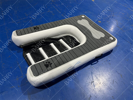 Rampa inflável para cães Plataforma flutuante para animais de estimação dobrável com EVA antiderrapante