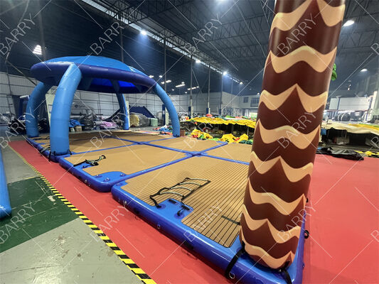 Plataformas Flutuantes Infláveis ​​Personalizadas com Tenda para Águas Oceânicas e Bananas Flutuantes na Água